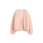 Totême Puffed cardigan in Bloom - Knitwear - Scandinavian Minimalist Luxury at Luxury Shoes 