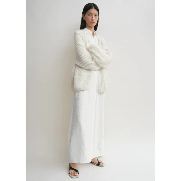 Totême Puffed cardigan off-white in Off white - Knitwear - Scandinavian Minimalist Luxury at Luxury Shoes 