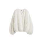 Totême Puffed cardigan off-white in Off white - Knitwear - Scandinavian Minimalist Luxury at Luxury Shoes 