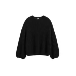Totême Puffed knit in Black - Knitwear - Scandinavian Minimalist Luxury at Luxury Shoes 