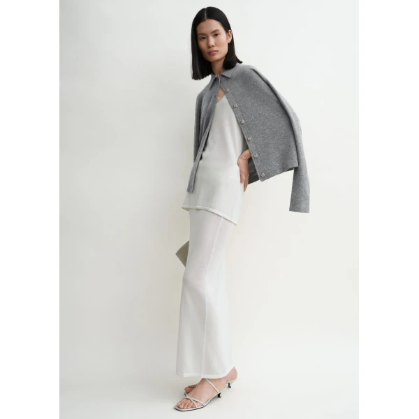 Totême Raglan-sleeve cashmere cardigan grey melange in Dark grey melange - Knitwear - Scandinavian Minimalist Luxury at Luxury Shoes 