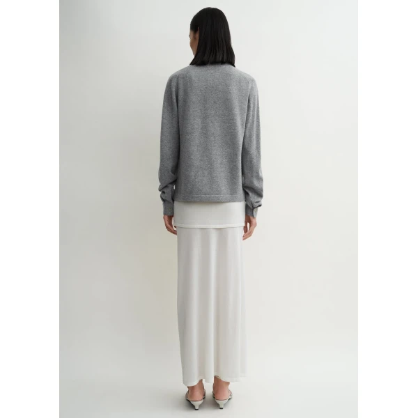 Totême Raglan-sleeve cashmere cardigan grey melange in Dark grey melange - Knitwear - Scandinavian Minimalist Luxury at Luxury Shoes 