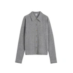 Totême Raglan-sleeve cashmere cardigan grey melange in Dark grey melange - Knitwear - Scandinavian Minimalist Luxury at Luxury Shoes 