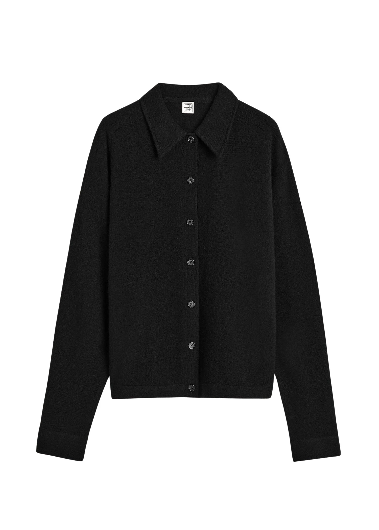 Toteme-Raglan-sleeve-cashmere-cardigan-in-Black34213_nobg Totême Raglan-sleeve cashmere cardigan in Black - Knitwear - Scandinavian Minimalist Luxury at Luxury Shoes