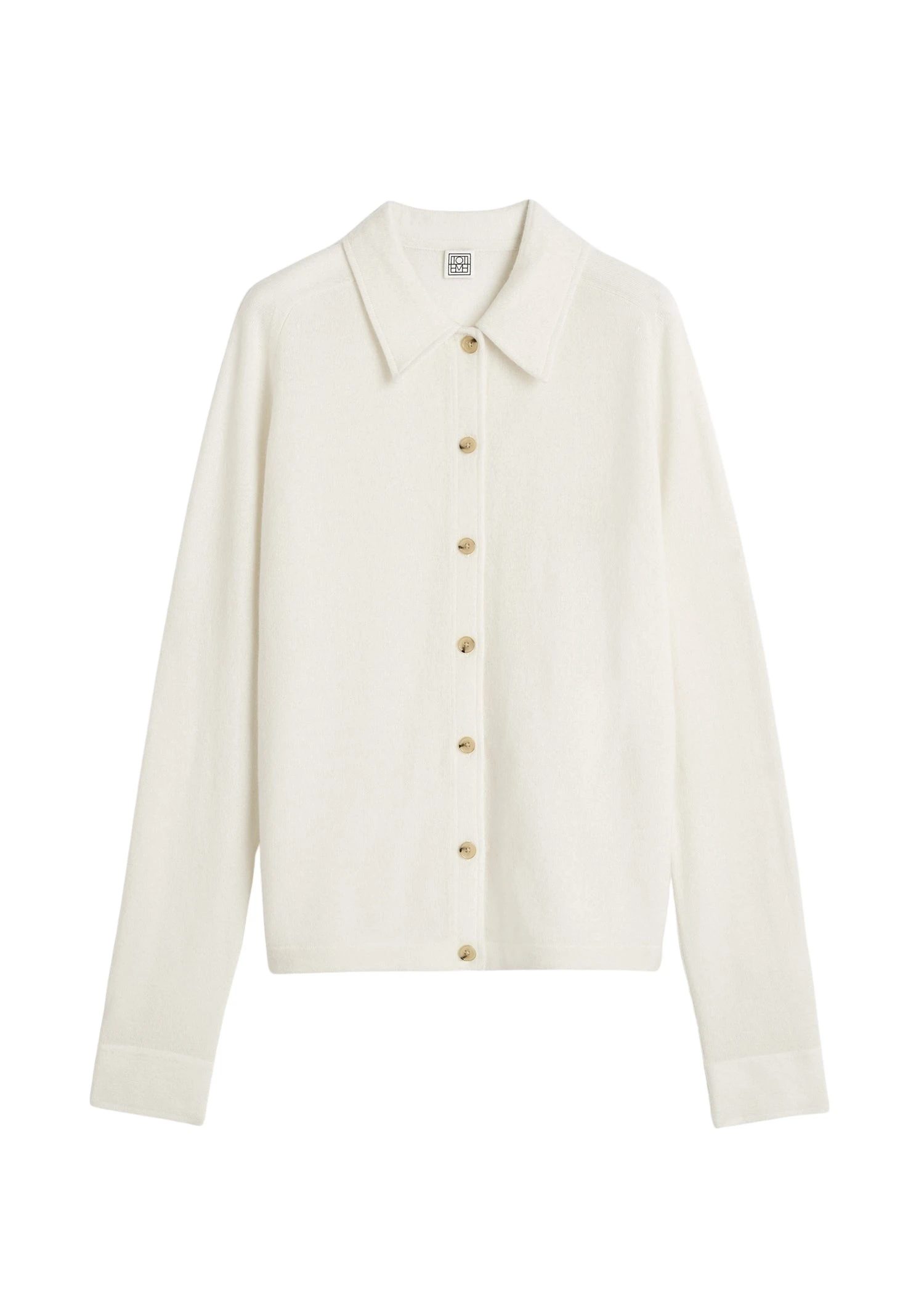 Toteme-Raglan-sleeve-cashmere-cardigan-in-Talc30425_nobg Totême Raglan-sleeve cashmere cardigan in Talc - Knitwear - Scandinavian Minimalist Luxury at Luxury Shoes