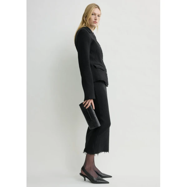 Totême Raw hem cotton jacket in Black - Jackets - Scandinavian Minimalist Luxury at Luxury Shoes 
