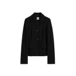 Totême Raw hem cotton jacket in Black - Jackets - Scandinavian Minimalist Luxury at Luxury Shoes 