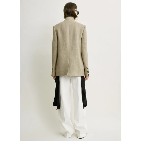 Totême Raw lapel jacket in Beige - Jackets - Scandinavian Minimalist Luxury at Luxury Shoes 