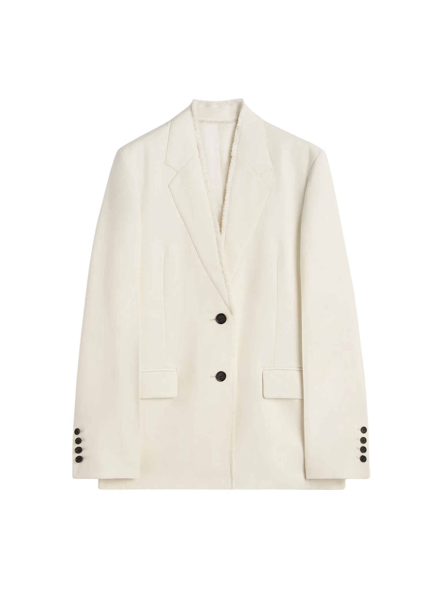 Toteme-Raw-lapel-jacket-in-Ecru60331_nobg Totême Raw lapel jacket in Ecru - Jackets - Scandinavian Minimalist Luxury at Luxury Shoes