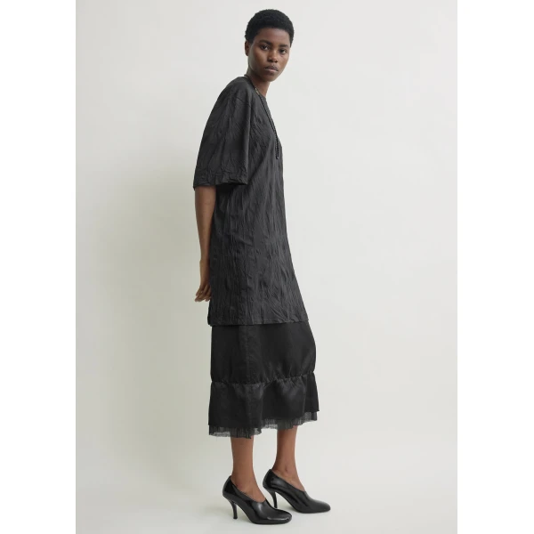 Totême Relaxed tee dress in Black - Tops - Scandinavian Minimalist Luxury at Luxury Shoes 