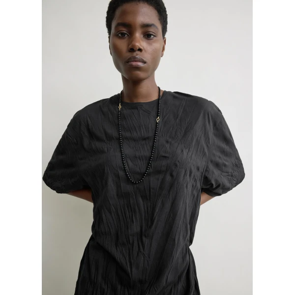 Totême Relaxed tee dress in Black - Tops - Scandinavian Minimalist Luxury at Luxury Shoes 
