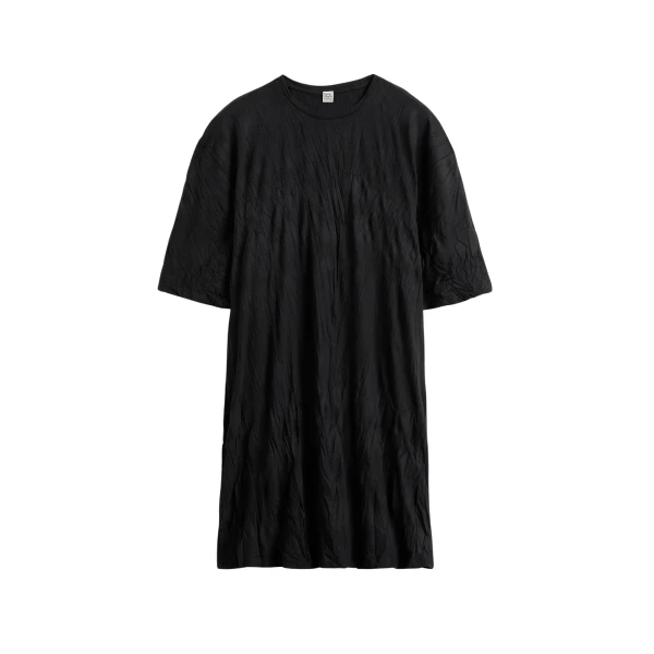 Totême Relaxed tee dress in Black - Tops - Scandinavian Minimalist Luxury at Luxury Shoes 