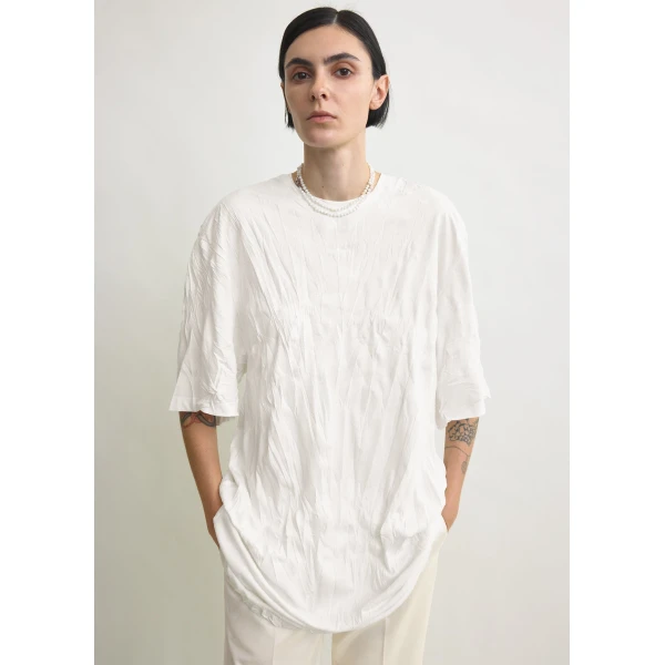 Totême Relaxed tee dress in Off-white - Tops - Scandinavian Minimalist Luxury at Luxury Shoes 