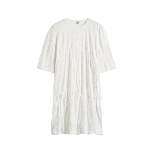 Totême Relaxed tee dress in Off-white - Tops - Scandinavian Minimalist Luxury at Luxury Shoes 