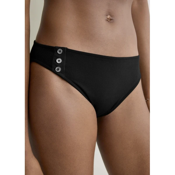 Totême Ribbed bikini bottom in Black - Beachwear - Scandinavian Minimalist Luxury at Luxury Shoes 