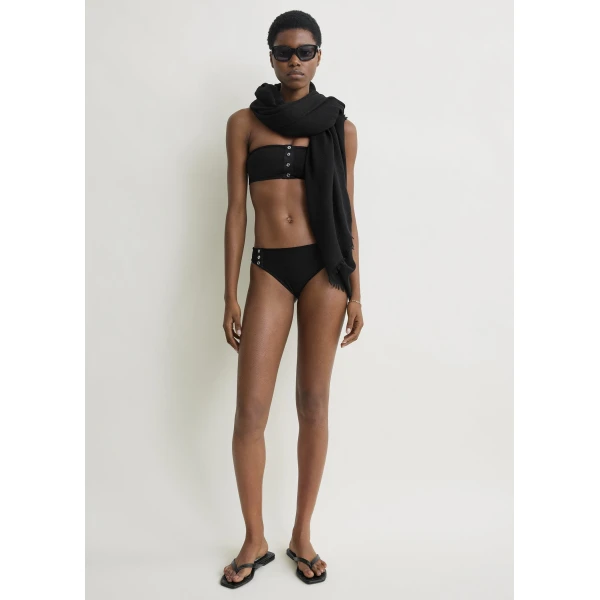 Totême Ribbed bikini bottom in Black - Beachwear - Scandinavian Minimalist Luxury at Luxury Shoes 