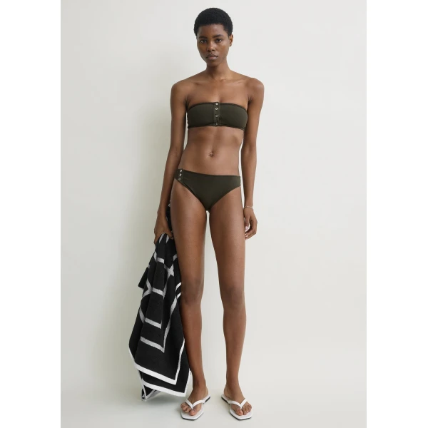 Totême Ribbed bikini bottom in Dark green - Beachwear - Scandinavian Minimalist Luxury at Luxury Shoes 