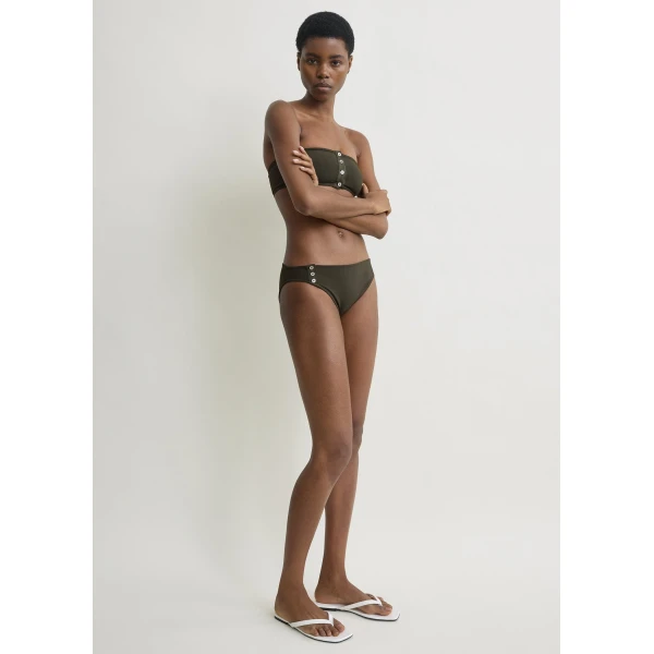 Totême Ribbed bikini bottom in Dark green - Beachwear - Scandinavian Minimalist Luxury at Luxury Shoes 
