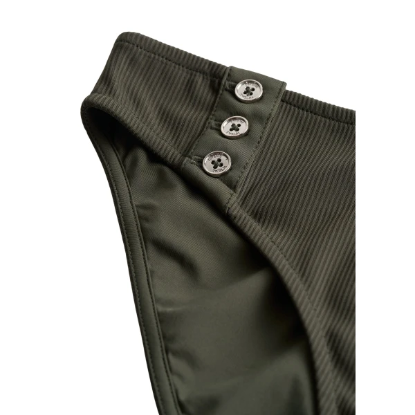 Totême Ribbed bikini bottom in Dark green - Beachwear - Scandinavian Minimalist Luxury at Luxury Shoes 