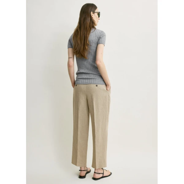Totême Ribbed cashmere silk polo in Grey melange - Knitwear - Scandinavian Minimalist Luxury at Luxury Shoes 