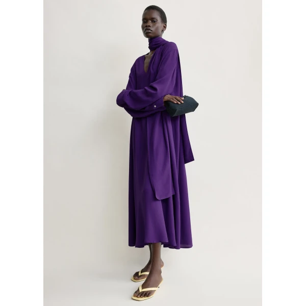 Totême Rounded neckline dress in Amethyst - Dresses - Scandinavian Minimalist Luxury at Luxury Shoes 