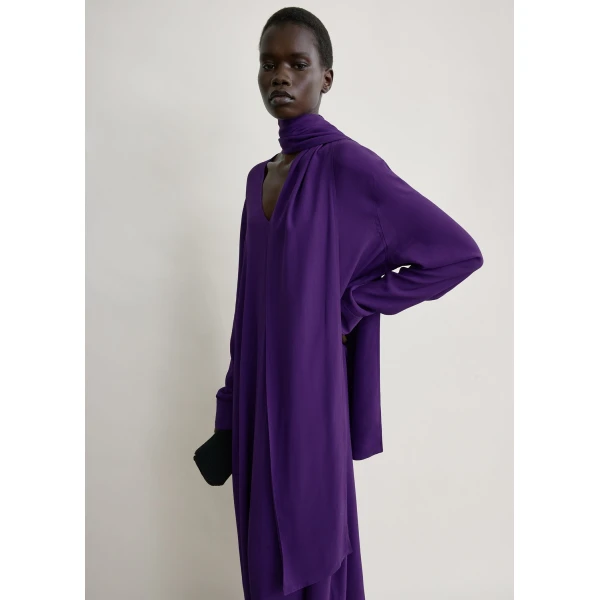 Totême Rounded neckline dress in Amethyst - Dresses - Scandinavian Minimalist Luxury at Luxury Shoes 