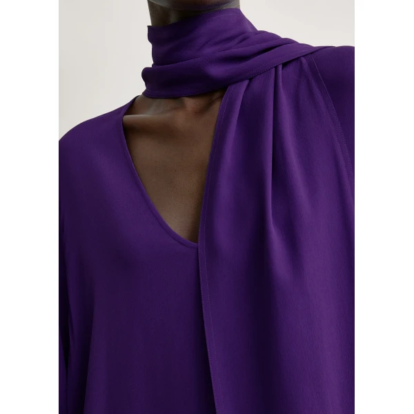 Totême Rounded neckline dress in Amethyst - Dresses - Scandinavian Minimalist Luxury at Luxury Shoes 