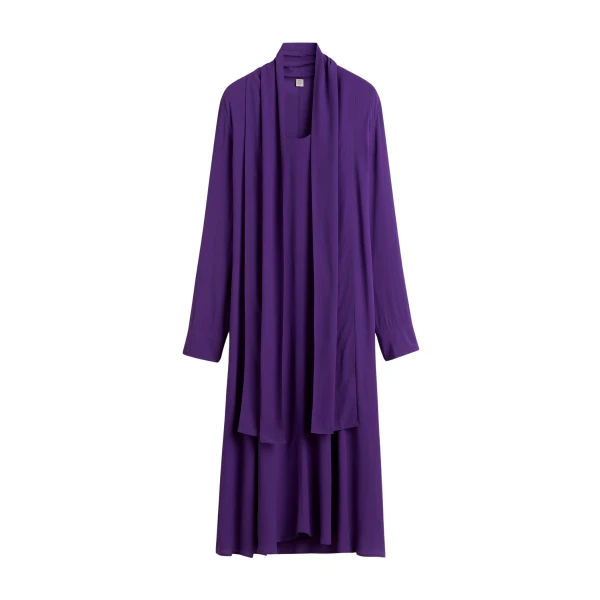 Totême Rounded neckline dress in Amethyst - Dresses - Scandinavian Minimalist Luxury at Luxury Shoes 