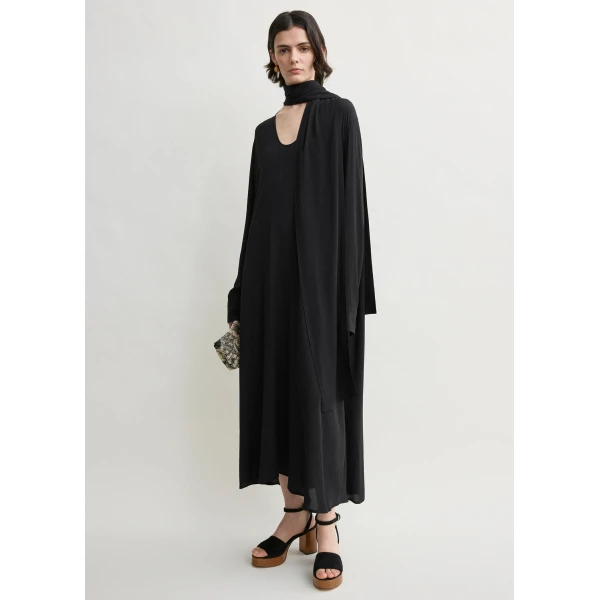 Totême Rounded neckline dress in Black - Dresses - Scandinavian Minimalist Luxury at Luxury Shoes 