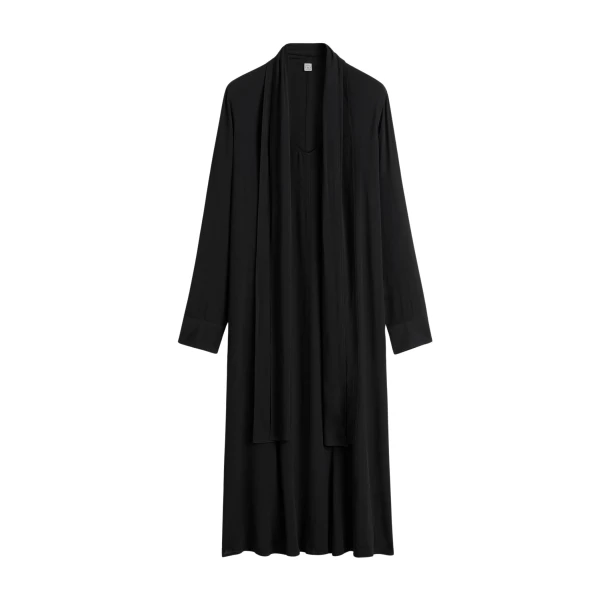 Totême Rounded neckline dress in Black - Dresses - Scandinavian Minimalist Luxury at Luxury Shoes 