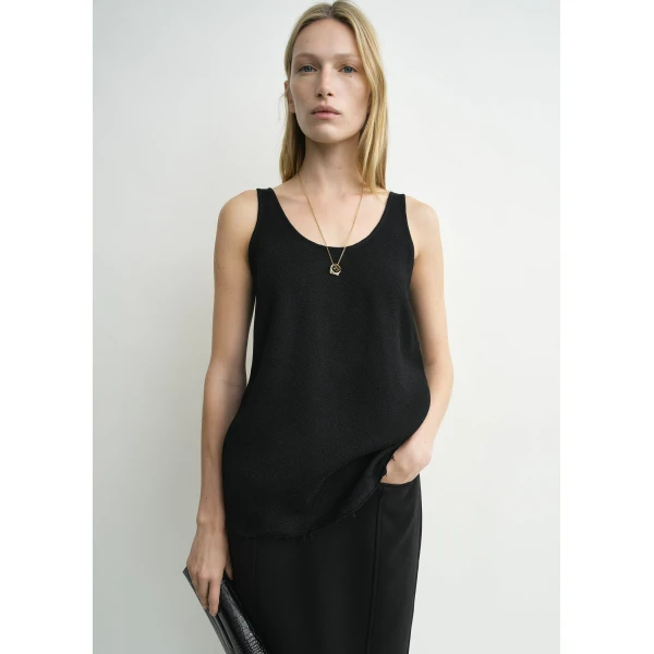 Totême Sablé tank in Black - Tops - Scandinavian Minimalist Luxury at Luxury Shoes 