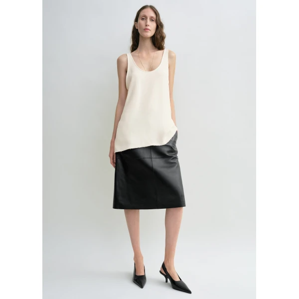Totême Sablé tank in Macadamia - Tops - Scandinavian Minimalist Luxury at Luxury Shoes 