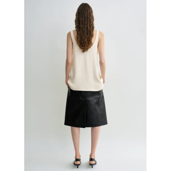 Totême Sablé tank in Macadamia - Tops - Scandinavian Minimalist Luxury at Luxury Shoes 