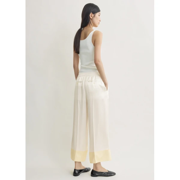 Totême Satin drawstring trousers in White - Pants - Scandinavian Minimalist Luxury at Luxury Shoes 