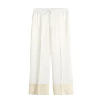Totême Satin drawstring trousers in White - Pants - Scandinavian Minimalist Luxury at Luxury Shoes 