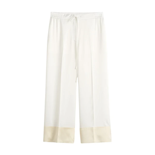 Totême Satin drawstring trousers in White - Pants - Scandinavian Minimalist Luxury at Luxury Shoes 