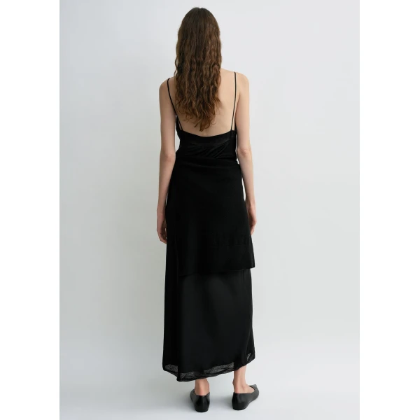Totême Satin slip dress in Black - Dresses - Scandinavian Minimalist Luxury at Luxury Shoes 