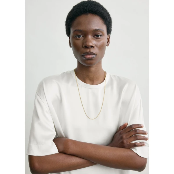 Totême Satin tee in White - Tops - Scandinavian Minimalist Luxury at Luxury Shoes 