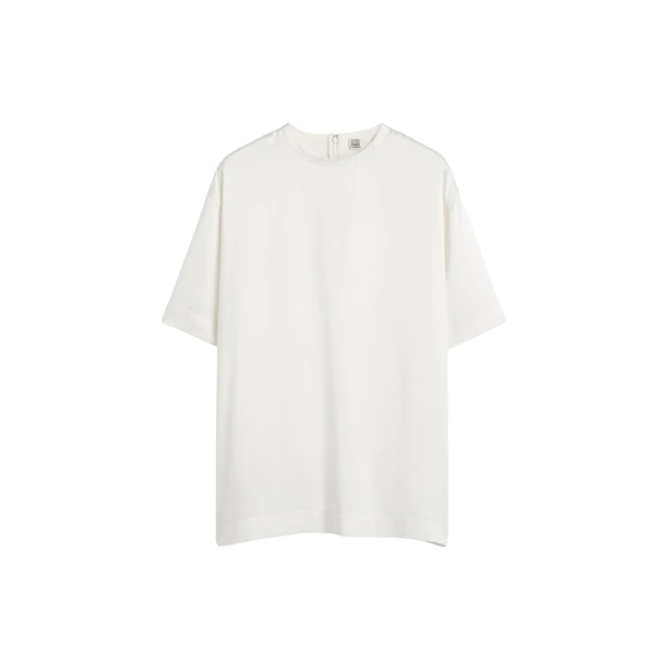 Totême Satin tee in White - Tops - Scandinavian Minimalist Luxury at Luxury Shoes 