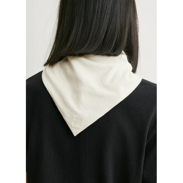 Totême Scarf tee in Black / Ecru - Tops - Scandinavian Minimalist Luxury at Luxury Shoes 