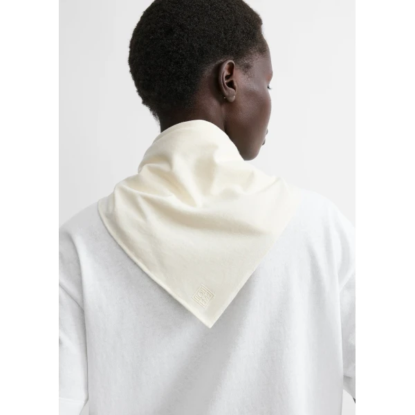 Totême Scarf tee in White / Ecru - Tops - Scandinavian Minimalist Luxury at Luxury Shoes 