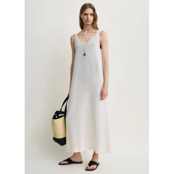 Totême Scoop cover-up in Macadamia - Dresses - Scandinavian Minimalist Luxury at Luxury Shoes 