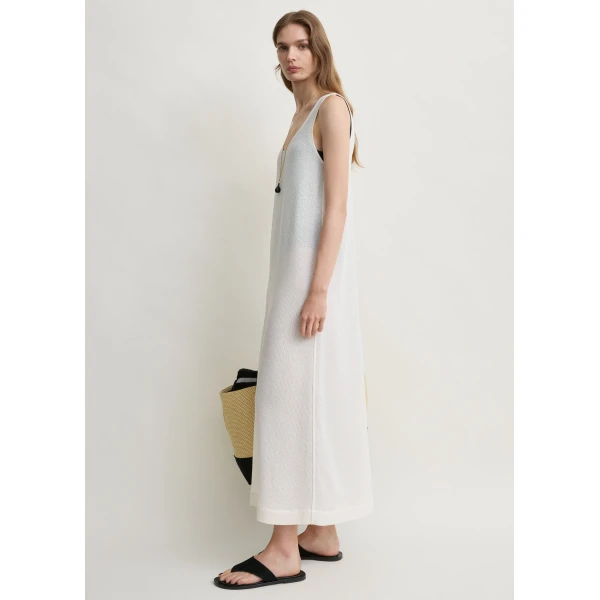 Totême Scoop cover-up in Macadamia - Dresses - Scandinavian Minimalist Luxury at Luxury Shoes 