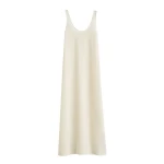 Totême Scoop cover-up in Macadamia - Dresses - Scandinavian Minimalist Luxury at Luxury Shoes 