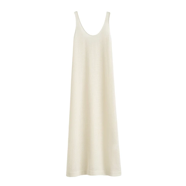 Totême Scoop cover-up in Macadamia - Dresses - Scandinavian Minimalist Luxury at Luxury Shoes 