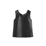 Totême Scoop-neck leather top in Black - Tops - Scandinavian Minimalist Luxury at Luxury Shoes 