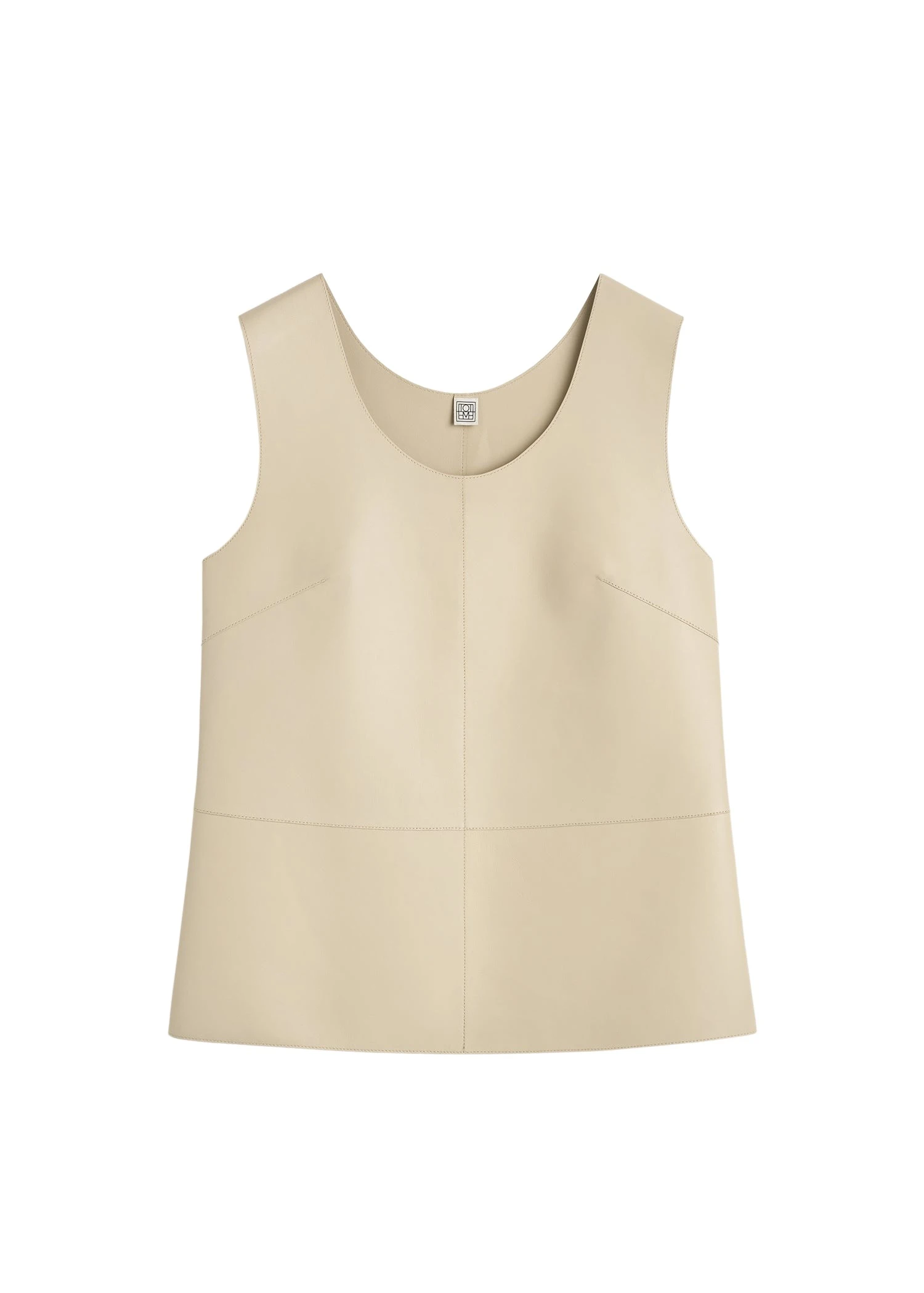 Toteme-Scoop-neck-leather-top-in-Sand75935_nobg Totême Scoop-neck leather top in Sand - Tops - Scandinavian Minimalist Luxury at Luxury Shoes