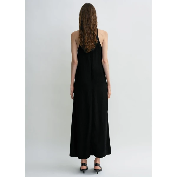 Totême Scoop-neck sablé dress in Black - Dresses - Scandinavian Minimalist Luxury at Luxury Shoes 