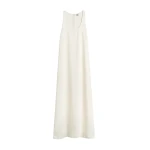 Totême Scoop-neck sablé dress in Macadamia - Dresses - Scandinavian Minimalist Luxury at Luxury Shoes 