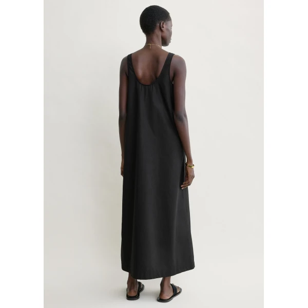 Totême Scoop poplin dress in Black - Dresses - Scandinavian Minimalist Luxury at Luxury Shoes 